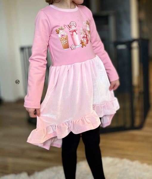 Bügelbild -  " 4er X-Mas Becher #rosa "