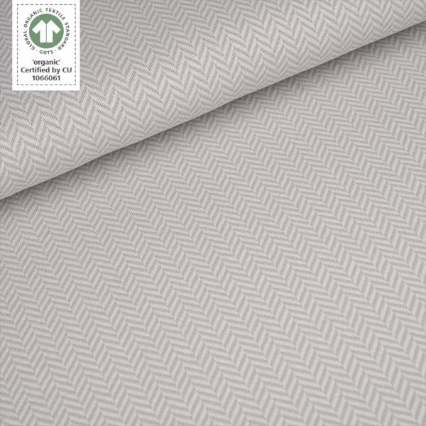 Bio-Strickjacquard von Stoffonkel Jacquard Fischgrät Grau