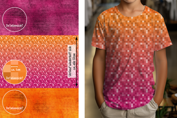 Pixel #pink/orange - Bio JERSEY