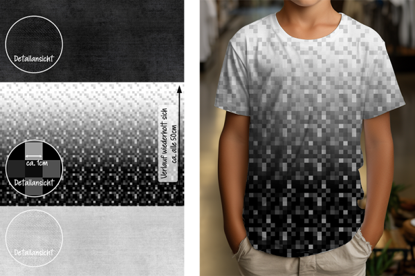 Pixel #weiss/schwarz - Bio JERSEY