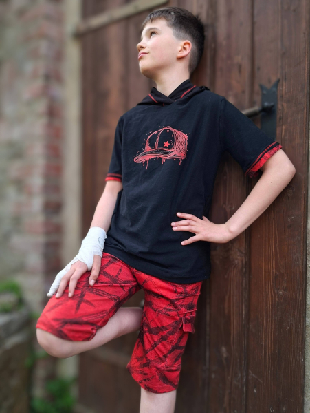 Bügelbild - " Cool Cap - #Grunge Rot "
