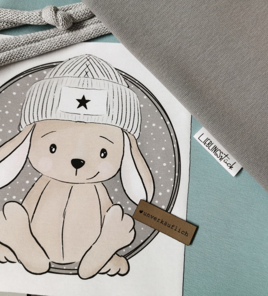 Patch / Aufnäher  - "Coole Socke" - Grau Punkte - Rund