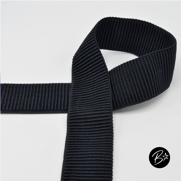 Gummiband  50mm  - #schwarz   - Rippen