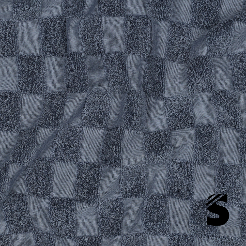 Frottee Jersey Stoff - Karos #blau