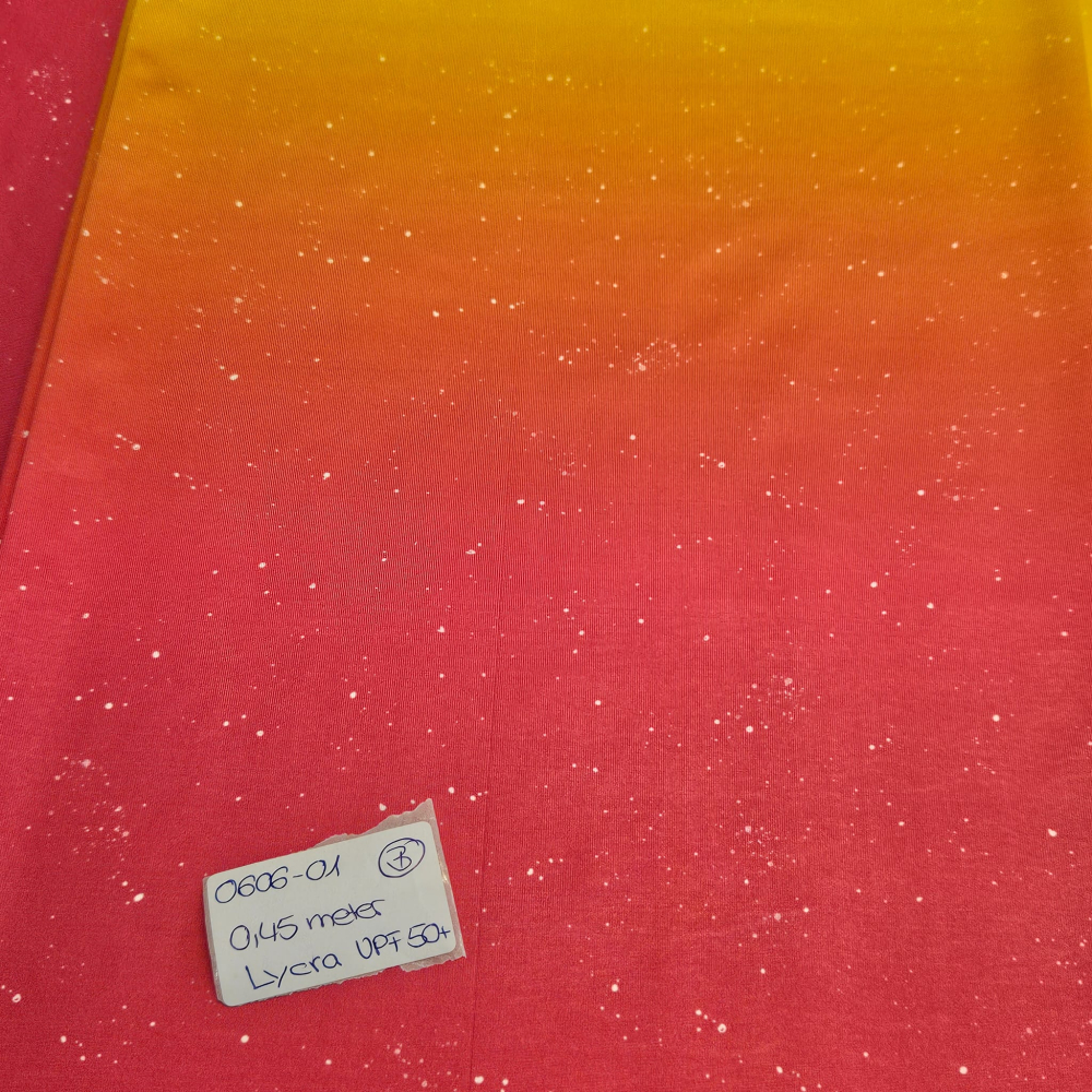 0606-01 - BWARE - 0,45 Meter Lycra UPF50+ - Verlauf #pink/gelb - 7 €
