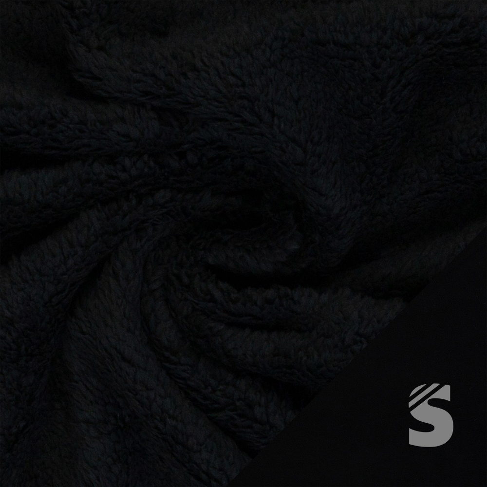 Doubleface Plüsch/Fleece - Schwarz