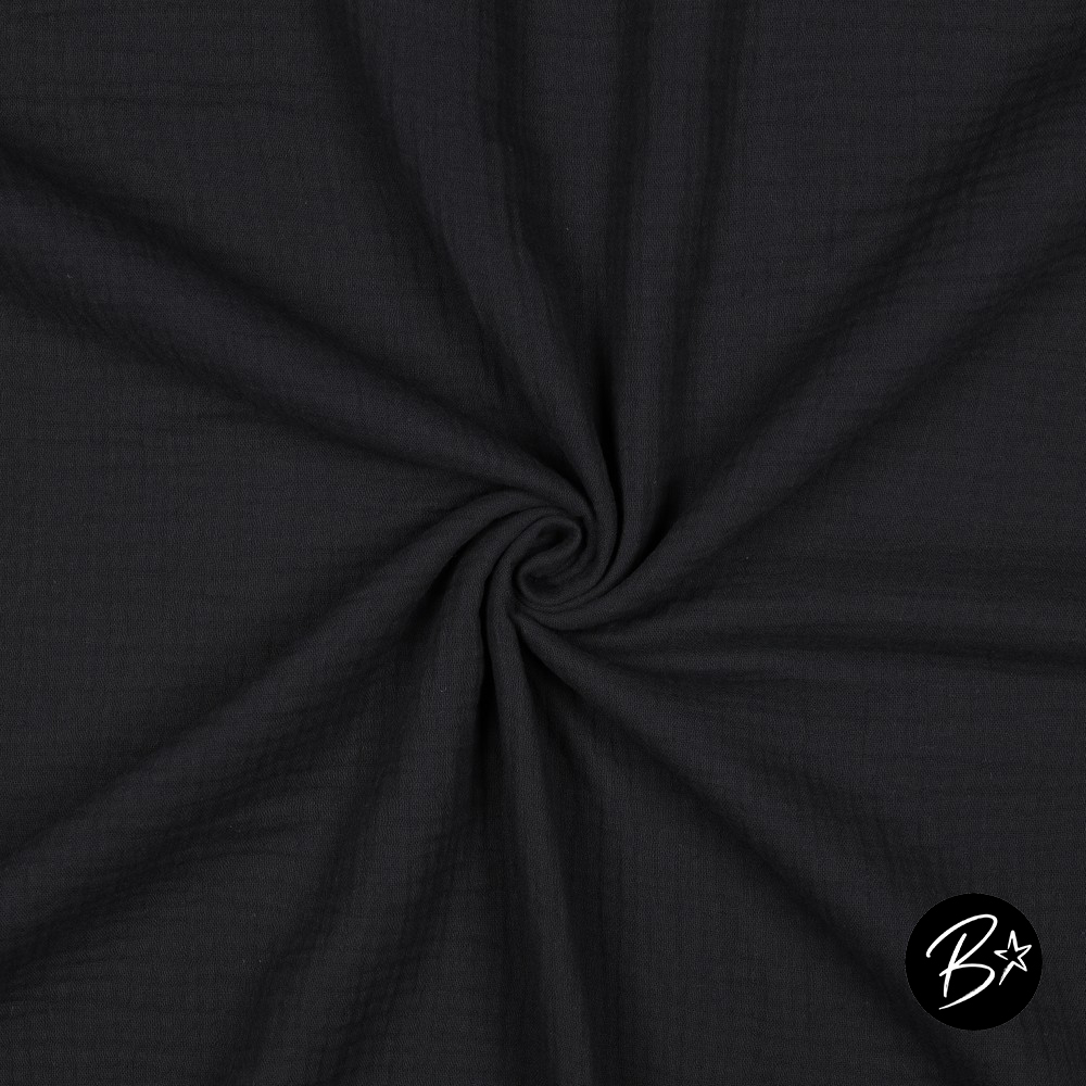 Musselin Double Gauze - #Schwarz