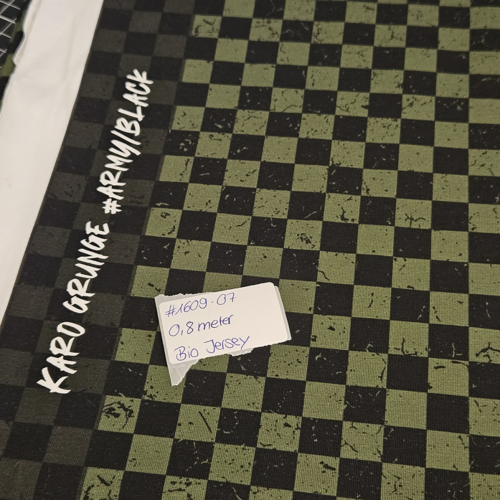 #1609-07  -  0,8 Meter Karogrunge #army - Bio Jersey
