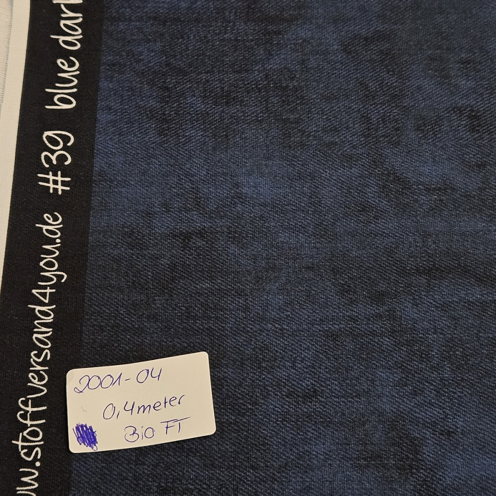 2001-04 -   0,4 Meter Denim Blue Dark #39 - Bio French Terry
