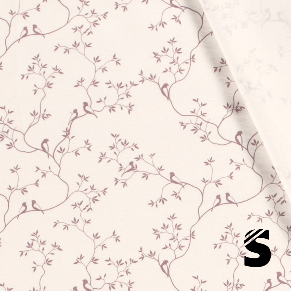 Baumwoll Jersey - Frühlingsgezwitscher (Ast Vögelchen)