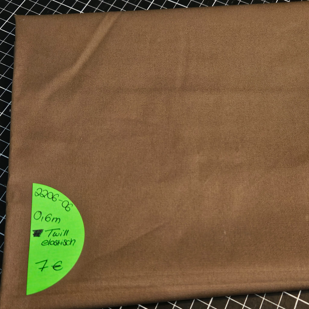2306-06 - 0,6 Meter Twill elastisch hellbraun