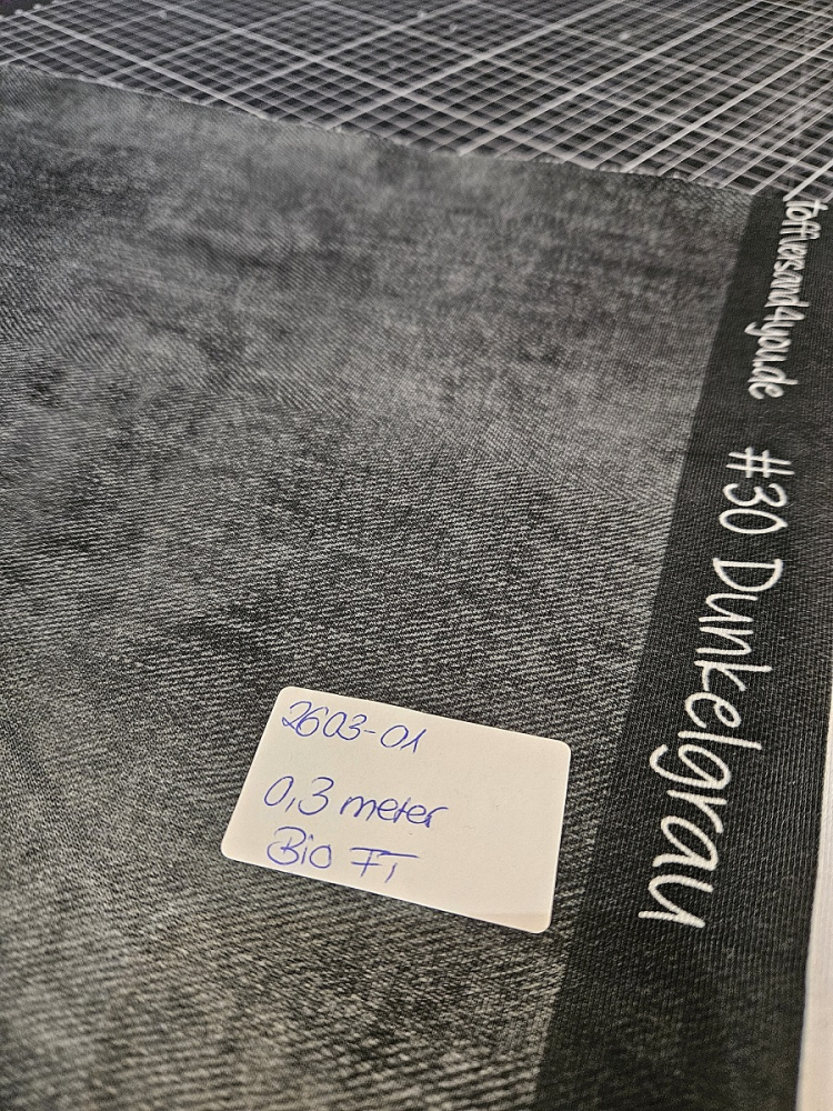 2603-01 - 0,3 meter Denim #30 Dunkelgrau - Bio French Terry
