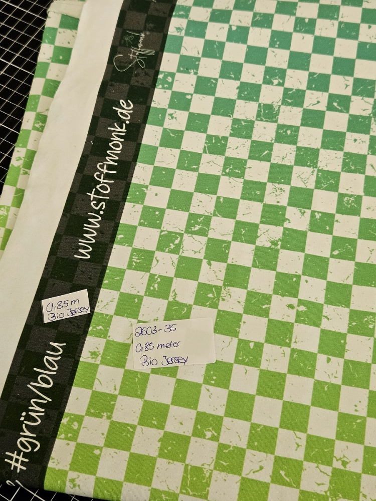 2603-35 - 0,85 Meter Karoverlauf #grün/blau - Bio Jersey