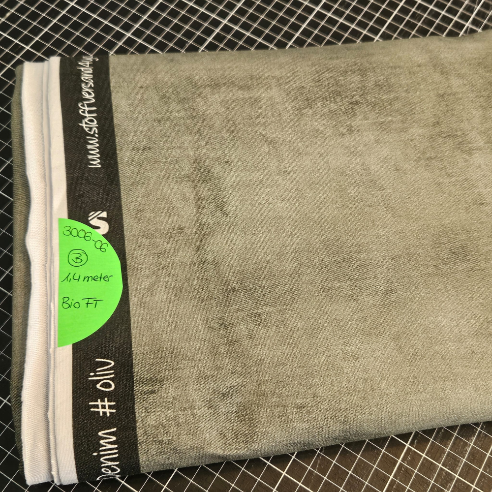 3006-06 -  BWARE  1,4 Meter Denim #oliv - Bio French Terry