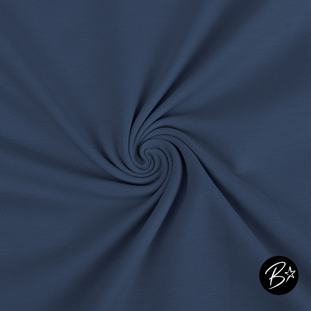 Jersey - 100% Baumwolle - original T-Shirt Stoff - #jeansblau