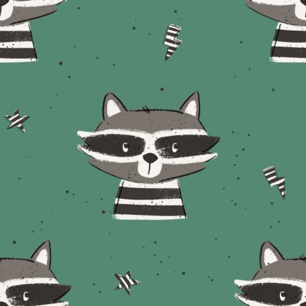 " Bandit Racoon - Green "  --- Stoffart wählbar --