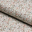 Bio Baumwoll Jersey - Flowers Khaki/Terra