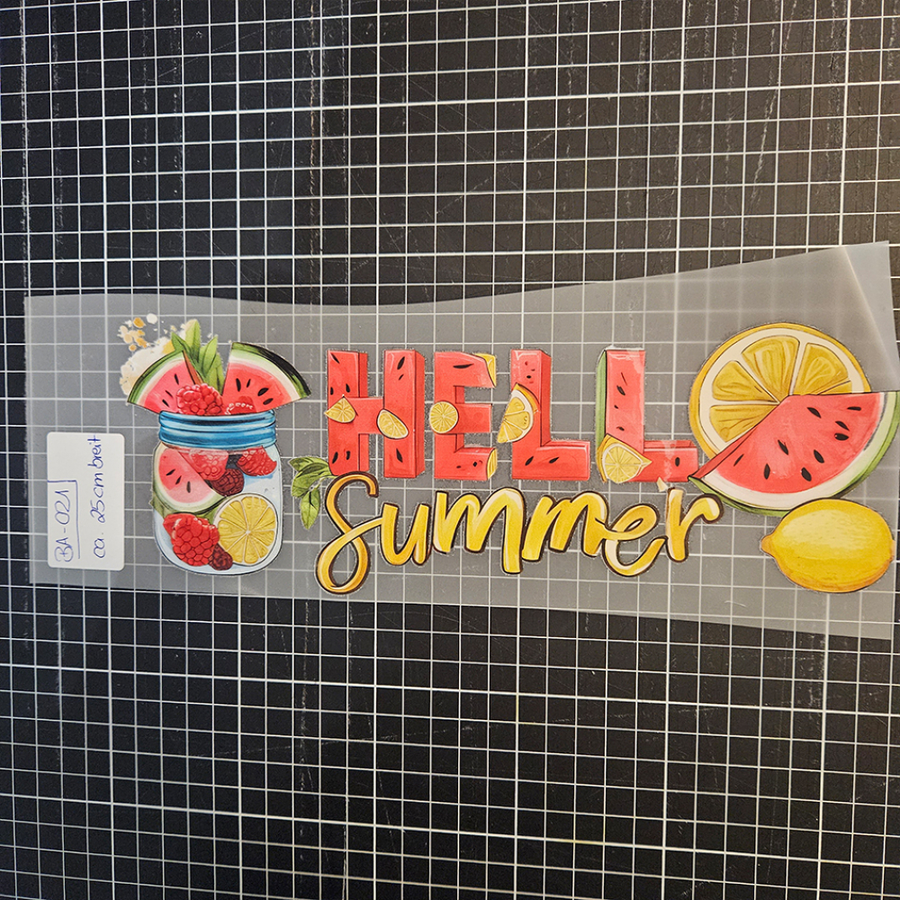 BA-021 - Bügelbild - " Hello Summer" - ca. 25cm -   6 €