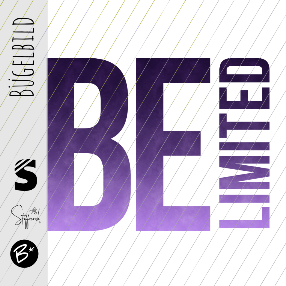 Bügelbild -  " BE LIMITED  #lila "