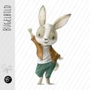 Bügelbild - " Hase - ocker "