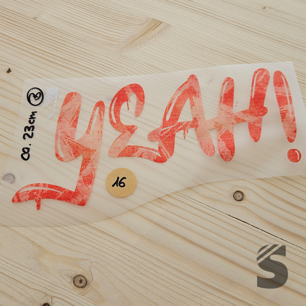 Bügelbild B-WARE! - längste Seite ca. 23cm   - #BB_R 16 - YEAH strokes