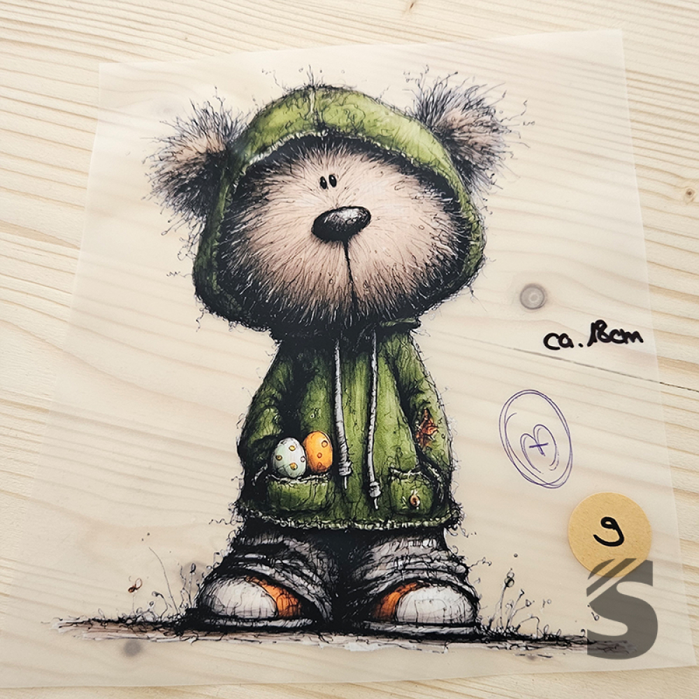 Bügelbild B-WARE! - längste Seite ca. 18cm   - #BB_R 9 - Bär