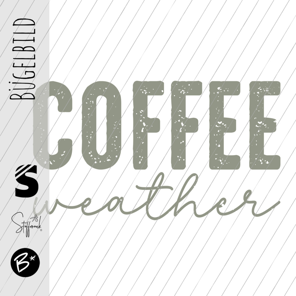 Bügelbild -  " COFFEE weather #oliv Konfetti "