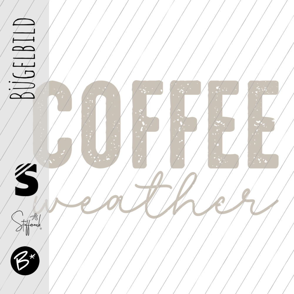 Bügelbild -  " COFFEE weather #beige Konfetti "