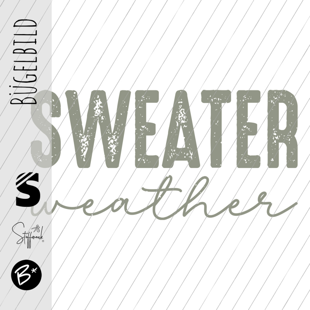 Bügelbild -  " SWEATER weather #oliv Konfetti "