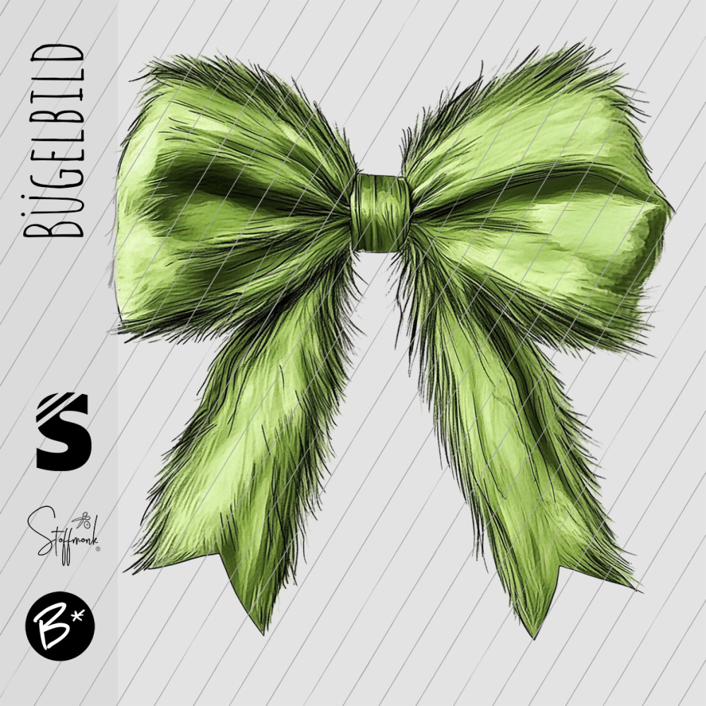 Bügelbild -  " Schleife #grün "