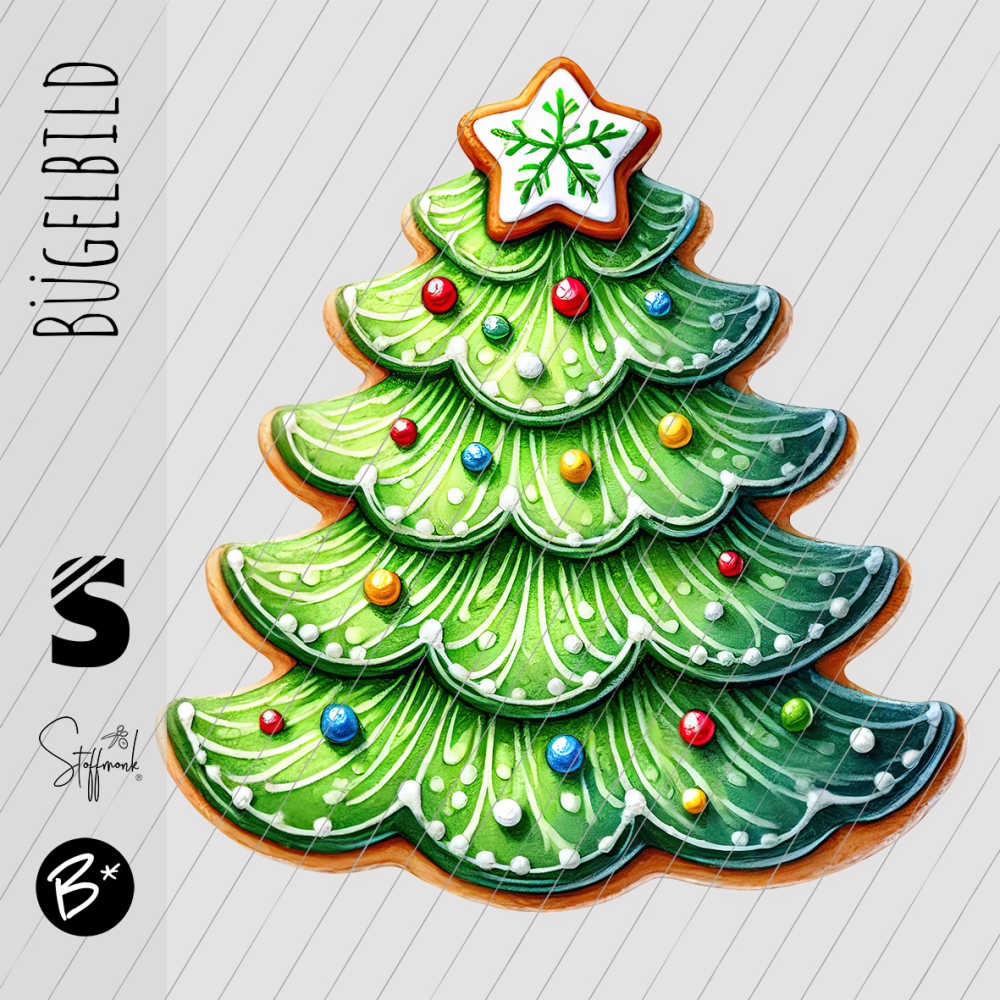 Bügelbild -  " Lebkuchen  WEIHNACHTSBAUM "