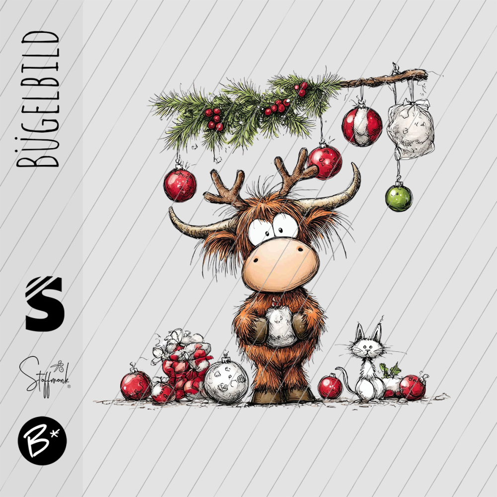 Bügelbild -  " Kuh unterm Zweig "