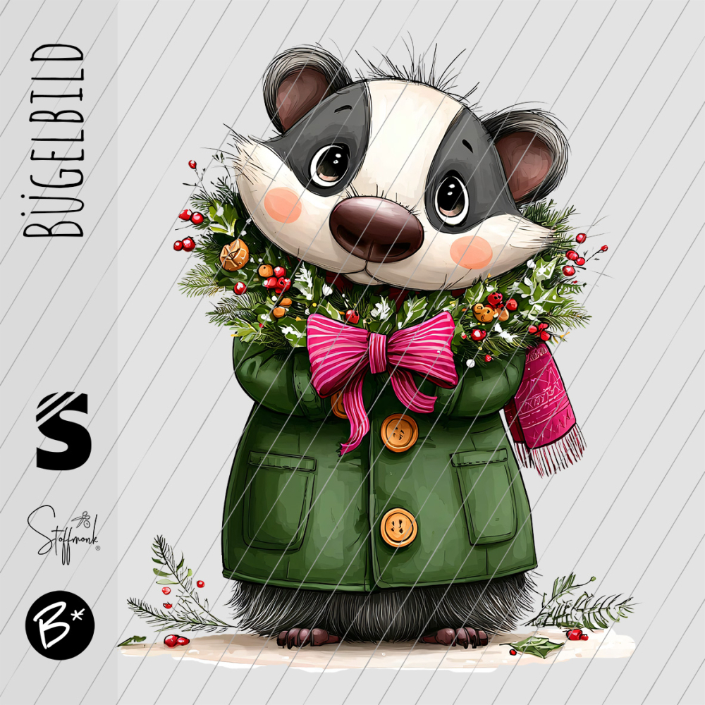 Bügelbild -  " WeihnachtsDachs "