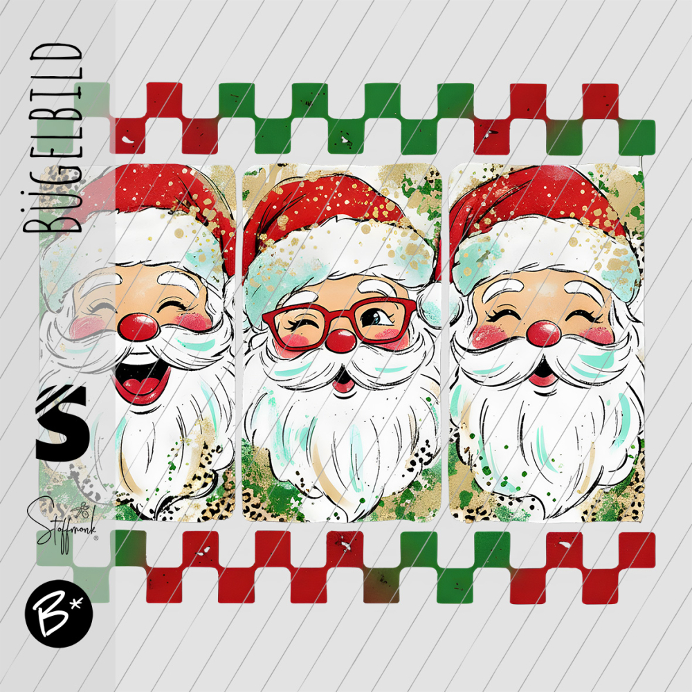 Bügelbild -  " 3er Nikolaus Karo "