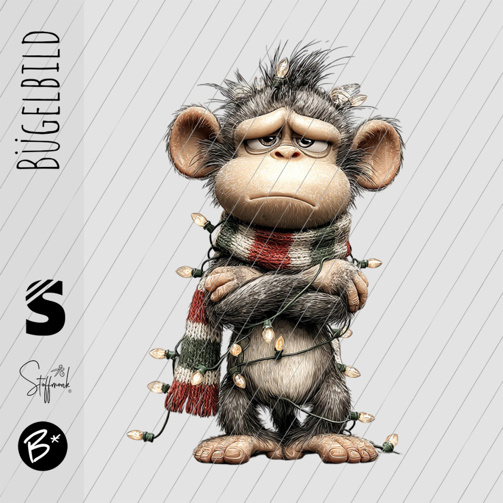 Bügelbild -  " Angry AFFE "