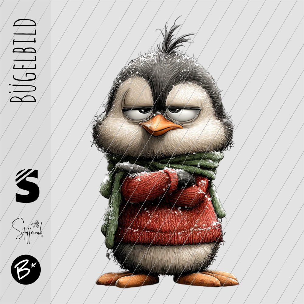 Bügelbild -  " Angry PINGUIN "