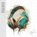 Bügelbild - " Headphones - mint "