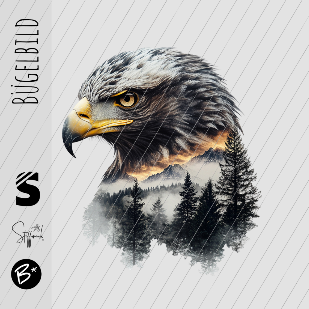 Bügelbild -  " Wood Adler "