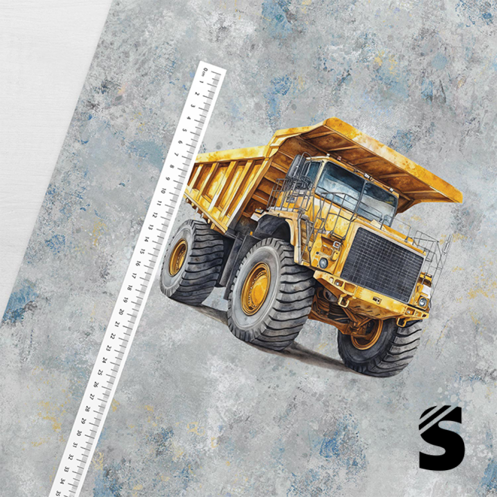 PANEL  Baufahrzeug -  French Terry  (Reaktivdruck)