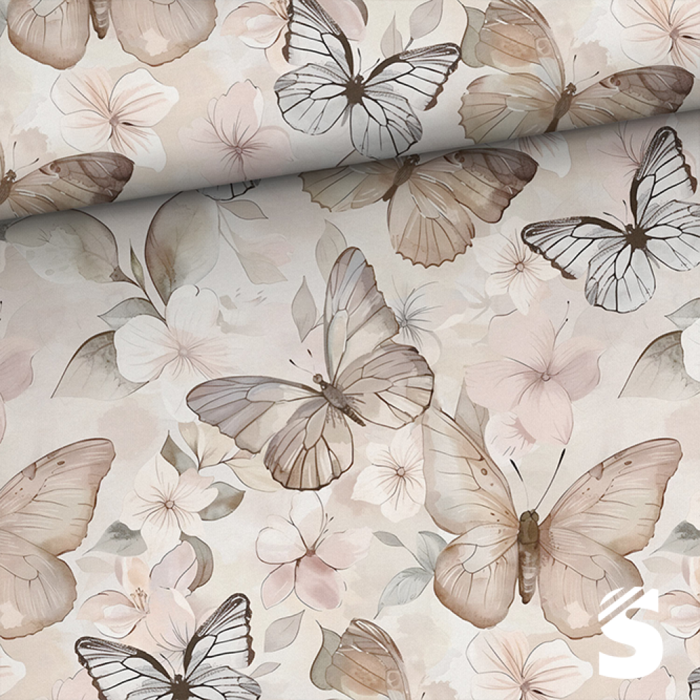 Butterfly # Beige    -  French Terry  (Reaktivdruck)
