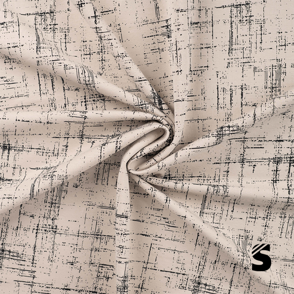 French Terry/Sommersweat - Gekritzel Stipes #beige