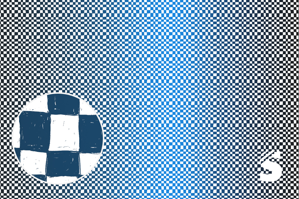 GROOVY KARO - #dunkelgrau/royal - Bio French Terry