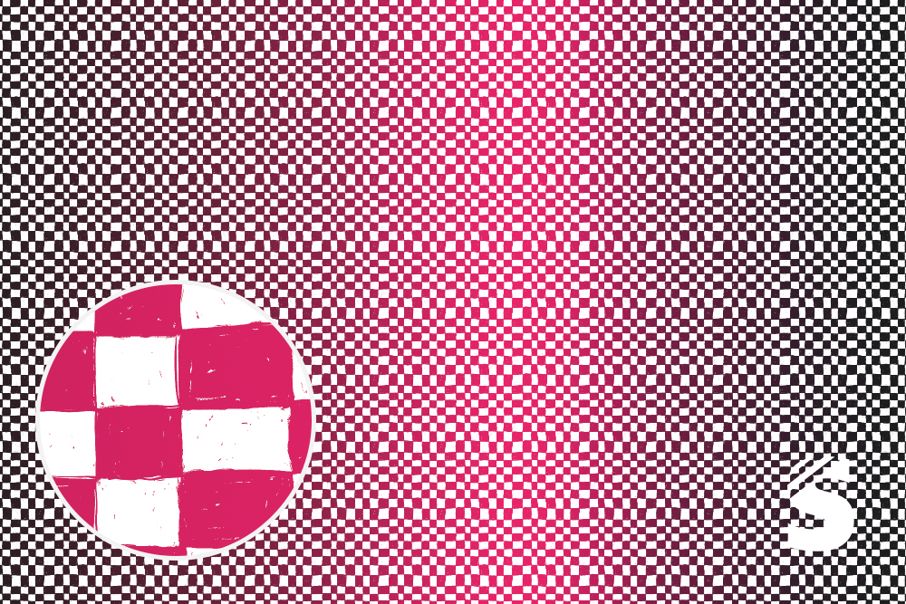 GROOVY KARO - #dunkelgrau/pink - Bio French Terry