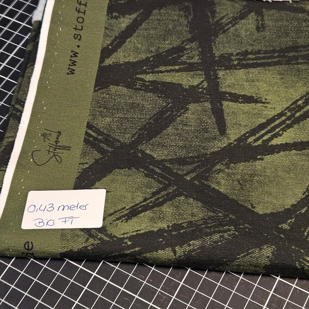 HS#65 -  0,43 Meter Strokes #army - Bio French Terry - statt 9,85 € -- NUR 6,90 €