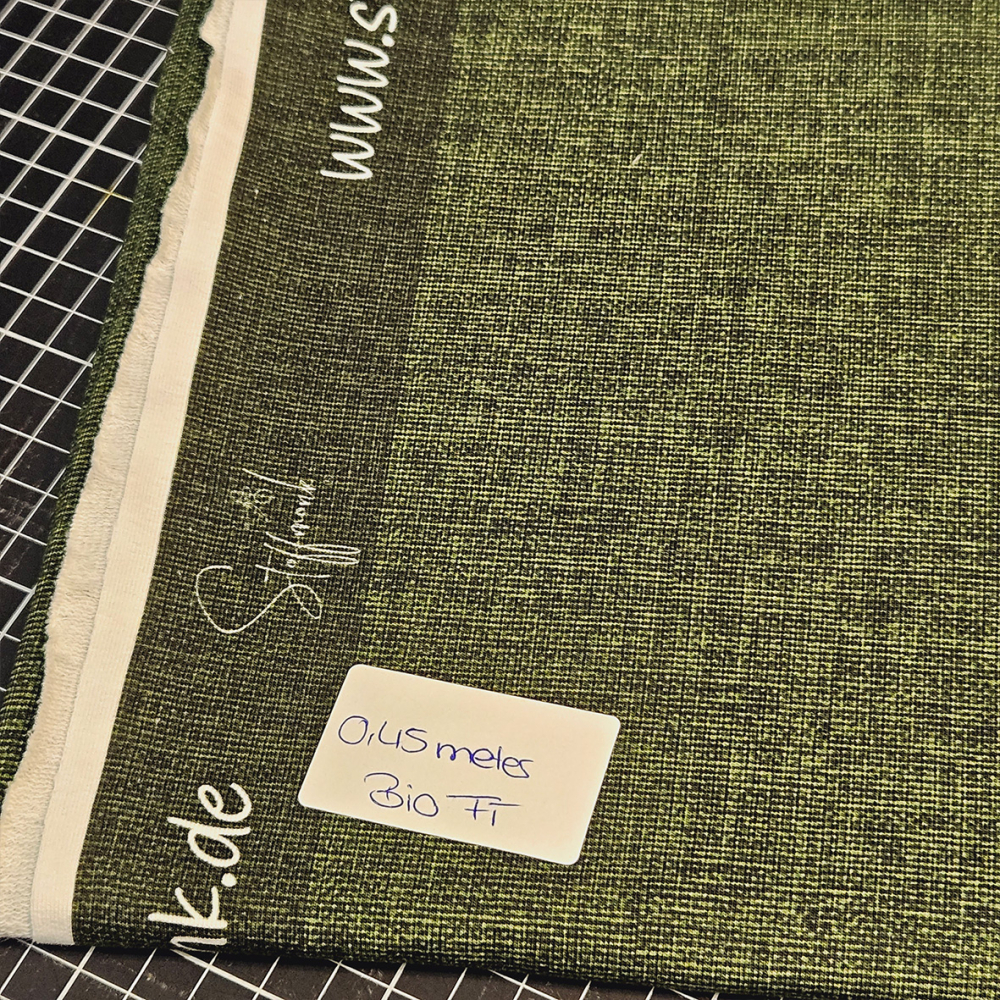 HS#66 -  0,45 Meter Leinenoptik #army - Bio French Terry - statt 10,30 € -- NUR 7,20 €