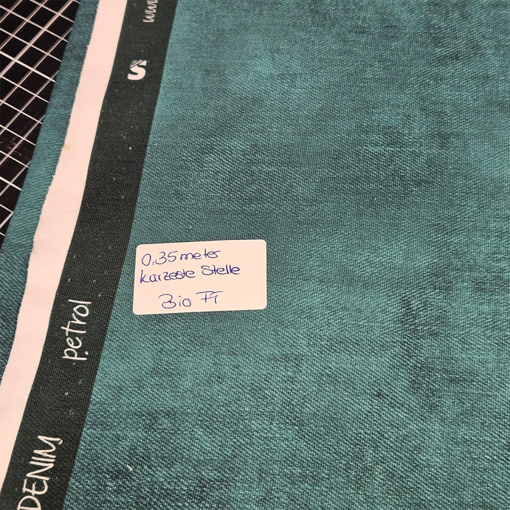 HS#84 - 0,35 Meter Denim # petrol - Bio French Terry - statt 8 € -- NUR 5,60 €