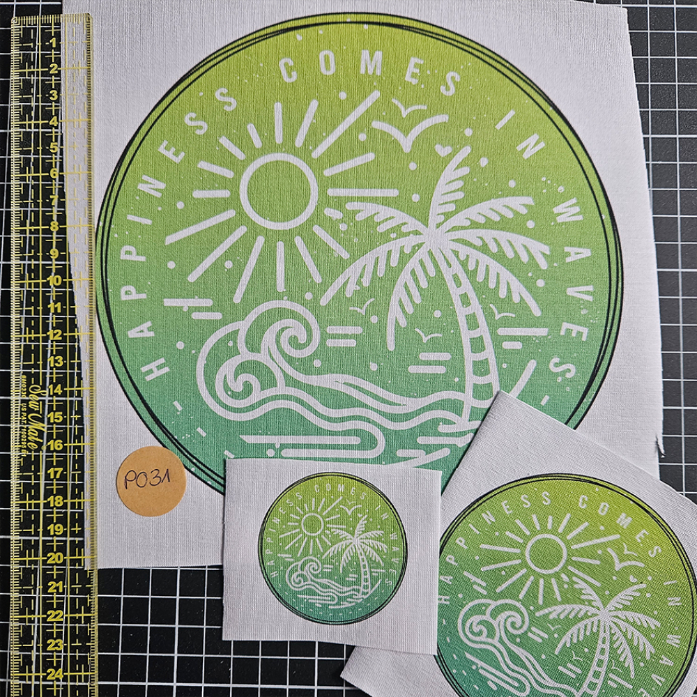P031 - Patch SET - Palmen Verlauf lime rund - 19cm + 10cm +5cm - 6,50 €