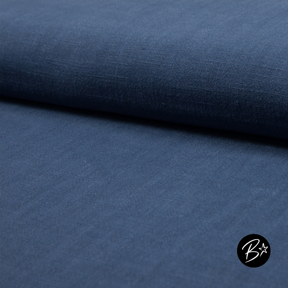 Stonewashed Leinen Stoff #Jeans Blau