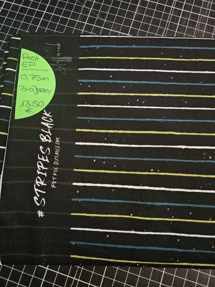 RestEP - 0,75 Meter Stripes #petrol/ozean/lime - Bio Jersey  - 13,50€