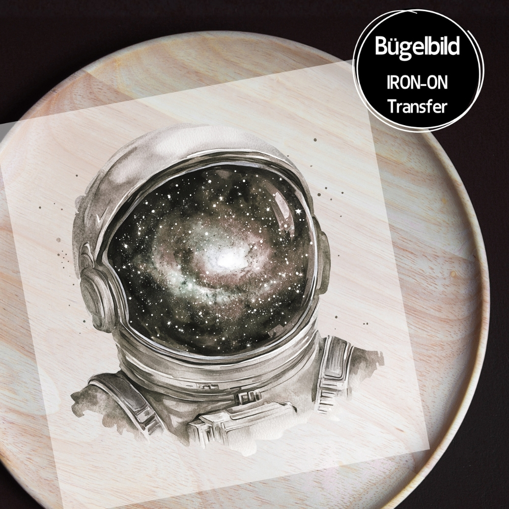 Bügelbild - " Astronaut Kopf #greige "